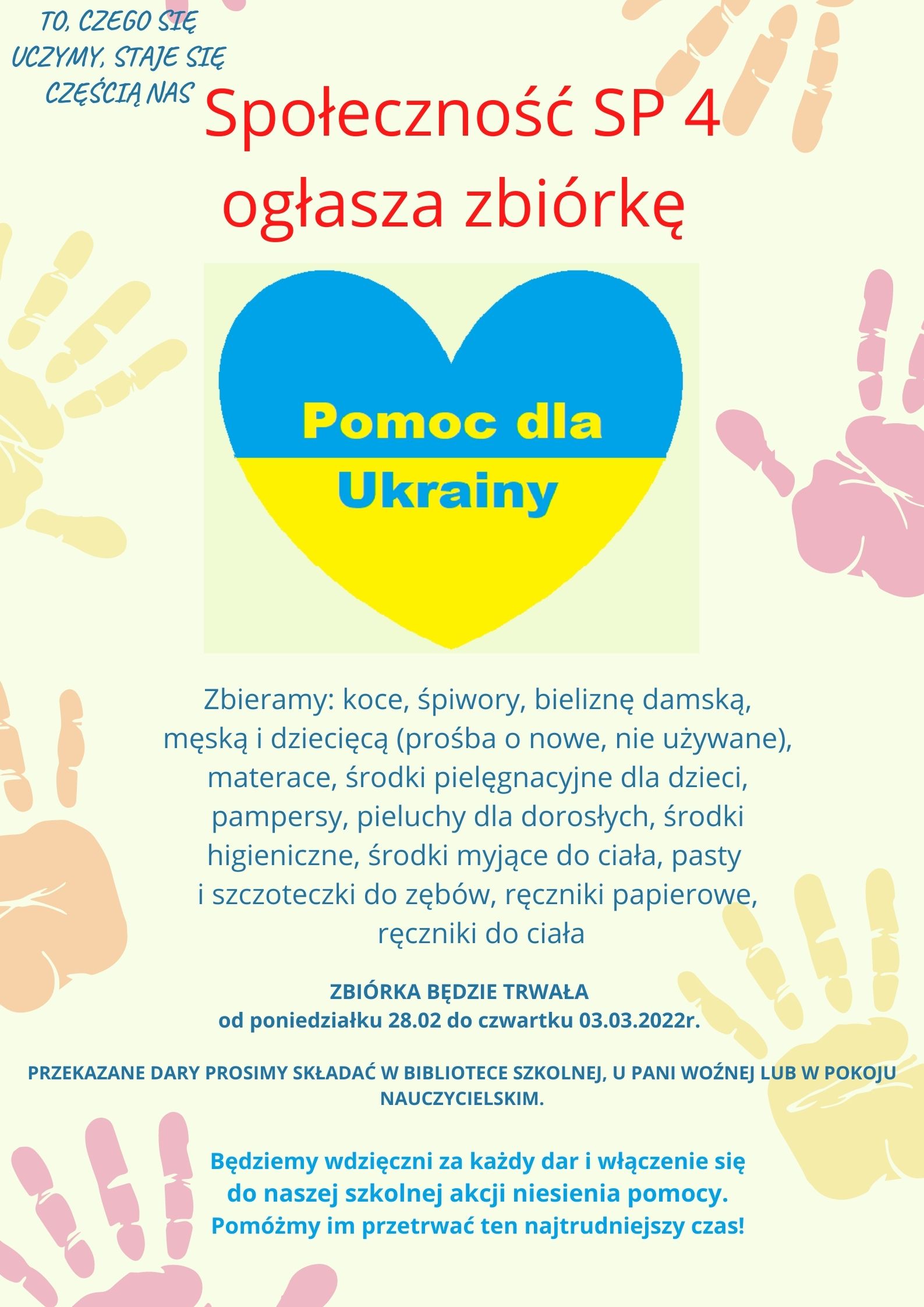 Zbiórka ,,Pomoc dla ukrainy